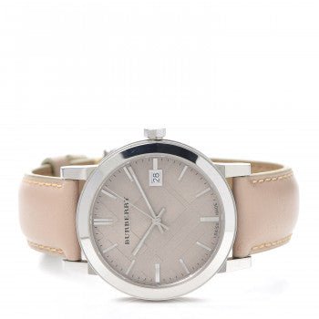 Burberry The City Silver Dial Beige Leather Strap Unisex Watch - BU9010 Buy Now By Burberry