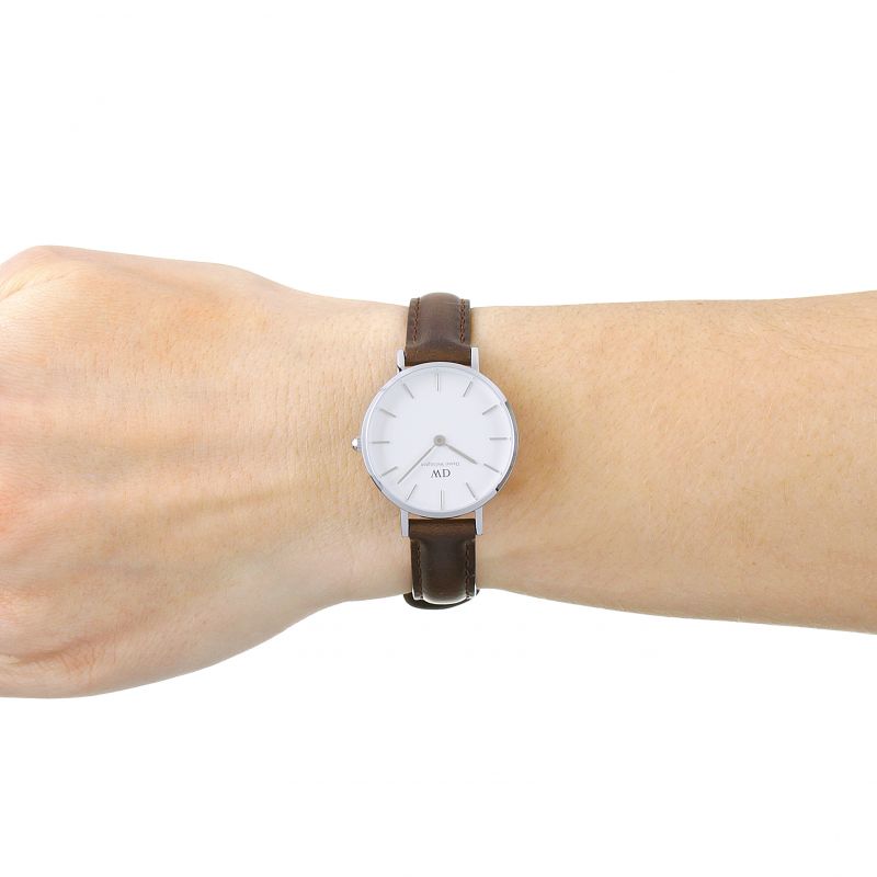 Daniel Wellington Classic Petite White Dial Brown Leather Strap Watch For Women - DW00100239 Buy Now By Daniel Wellington