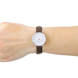 Daniel Wellington Classic Petite White Dial Brown Leather Strap Watch For Women - DW00100239 Buy Now By Daniel Wellington