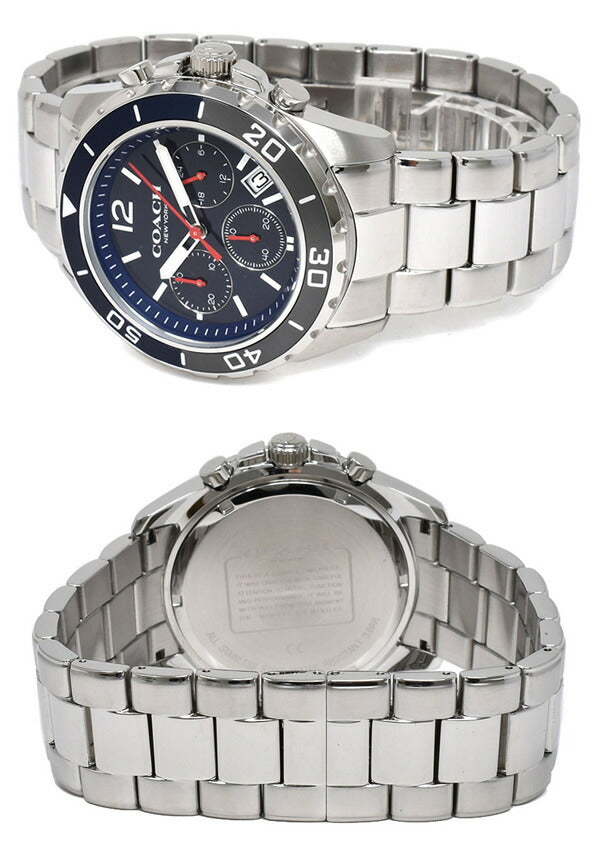 Coach Kent Chronograph Blue Dial Silver Steel Strap Watch for Men - 14602555 Buy Now By Coach