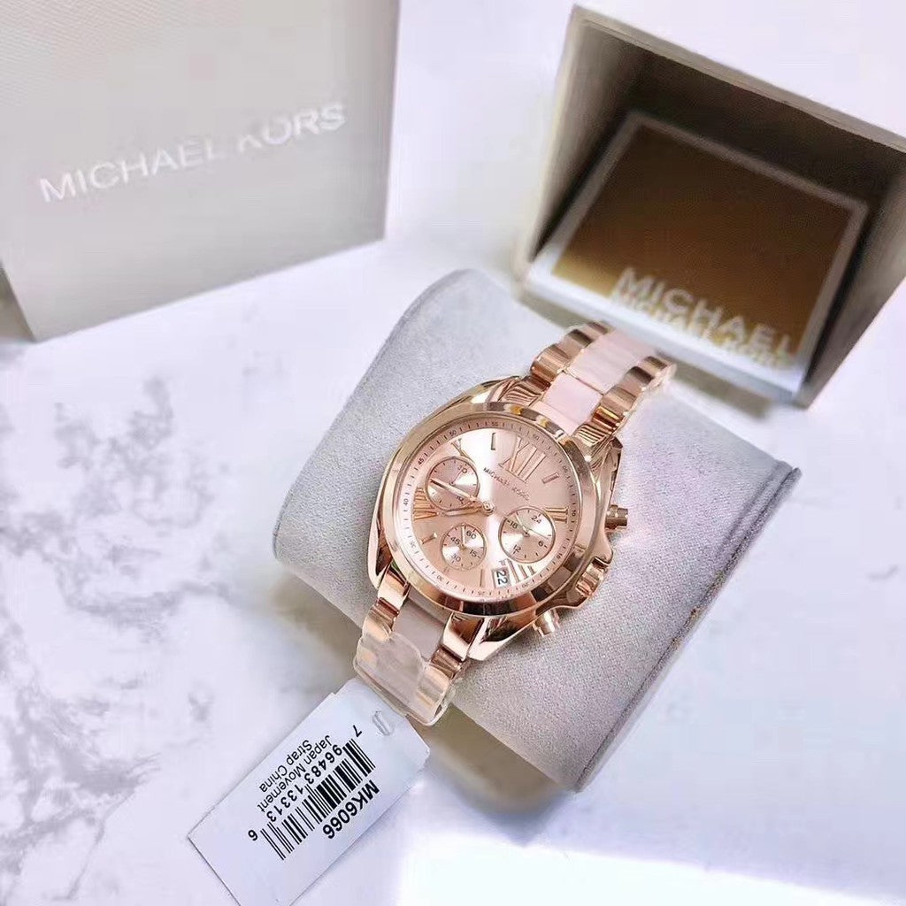 Michael Kors Bradshaw Rose Gold Dial Two Tone Steel Strap Watch for Women - MK6066 Buy Now By Michael Kors