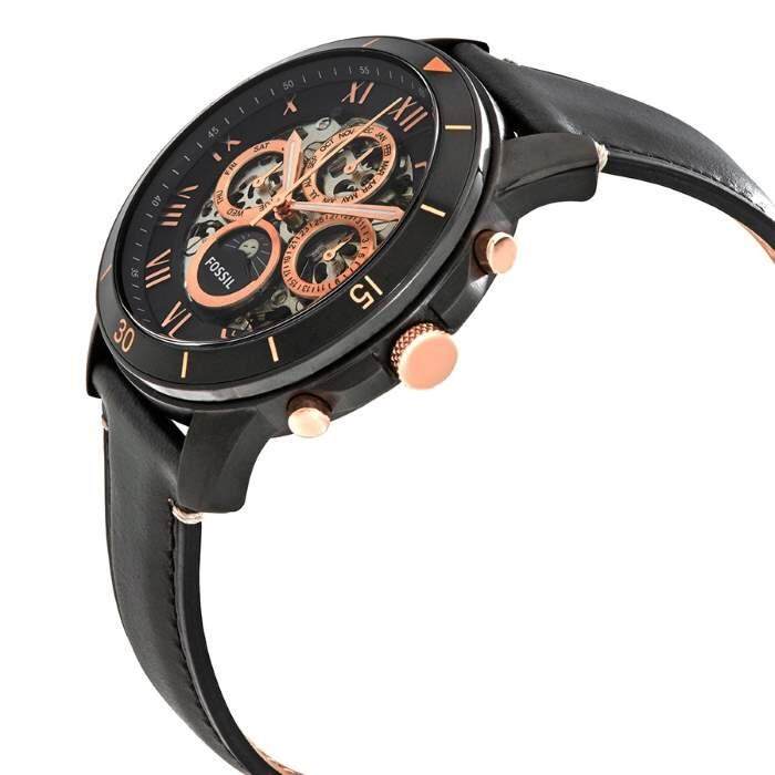 Fossil Grant Sport Automatic Skeleton Black Dial Black Leather Strap Watch for Men - ME3138 Buy Now By Fossil
