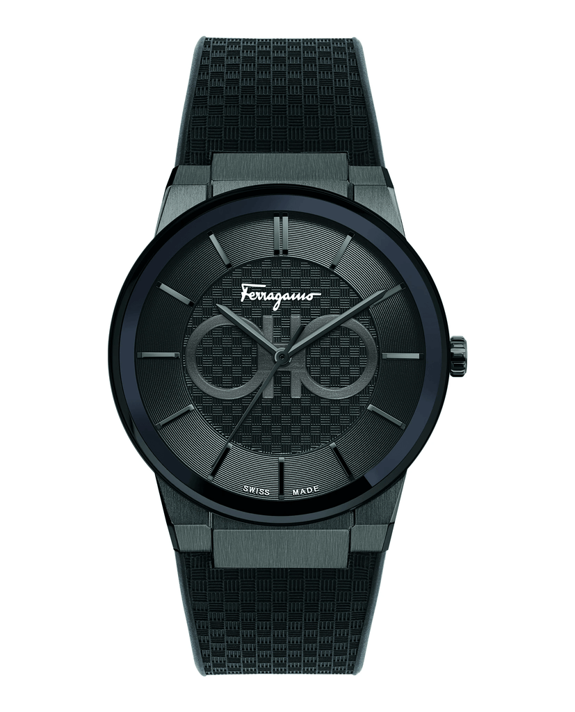 Salvatore Ferragamo Sapphire Black Dial Black Rubber Strap Watch for Men - SFHP00320 Buy Now By Salvatore Ferragamo