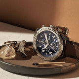 Fossil Bronson Chronograph Luggage Blue Dial Brown Leather Strap Watch for Men - FS5829 Buy Now By Fossil