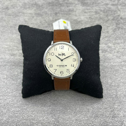 Coach Slim Easton White Dial Brown Leather Strap Watch for Women - 14502682 Buy Now By Coach