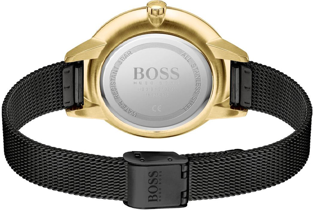 Hugo Boss Symphony Black Dial Black Mesh Bracelet Watch for Women - 1502601 Buy Now By Hugo Boss