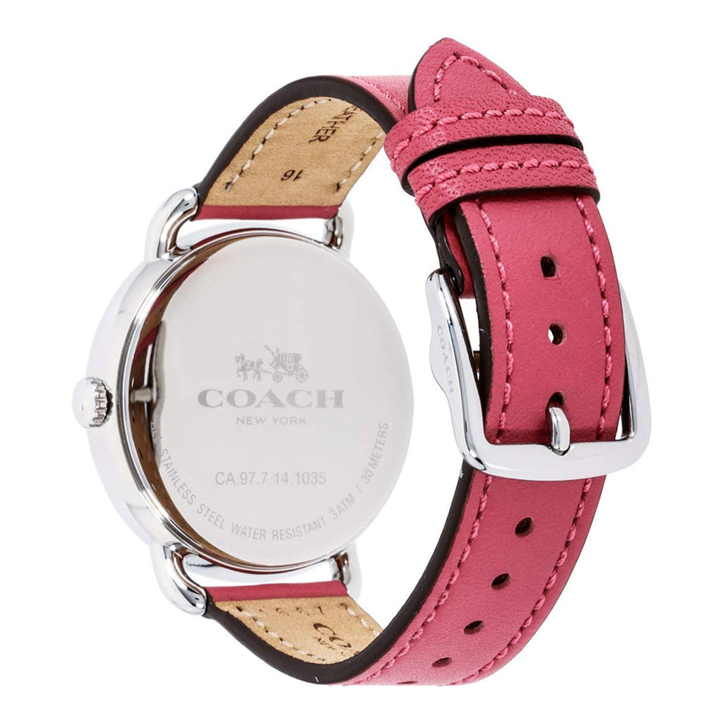 Coach Delancey White Dial Pink Leather Strap Watch for Women - 14502717 Buy Now By Coach