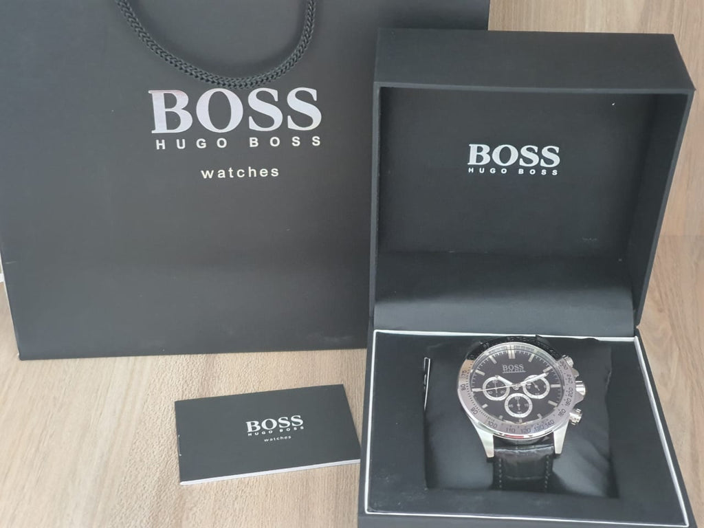 Hugo Boss Ikon Black Dial Black Leather Strap Watch for Men - 1513178 Buy Now By Hugo Boss