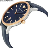 Emporio Armani Renato Analog Blue Dial Black Leather Strap Watch For Men - AR2506 Buy Now By Emporio Armani