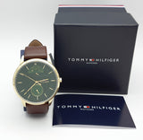 Tommy Hilfiger Hunter Green Dial Brown Leather Strap Watch for Men - 1791607 Buy Now By Tommy Hilfiger
