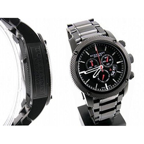 Burberry Sport Chronograph Black Dial Black Steel Strap Watch for Men - BU7703 Buy Now By Burberry