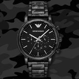Emporio Armani Luigi Chronograph Black Dial Black Steep Strap Watch For Men - AR11045 Buy Now By Emporio Armani