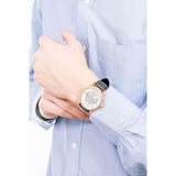 Emporio Armani Meccanico Skeleton Silver Dial Black Leather Strap Watch For Men - AR60031 Buy Now By Emporio Armani