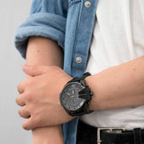 Diesel Mega Chief Chronograph Black Dial Black Steel Strap Watch For Men - DZ4355 Buy Now By Diesel