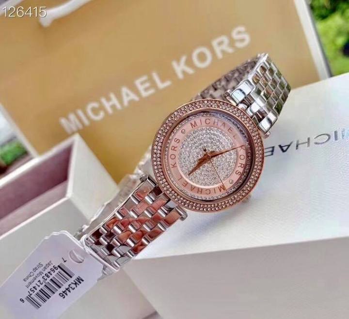 Michael Kors Darci Rose Gold Dial Silver Steel Strap Watch for Women - MK3446 Buy Now By Michael Kors