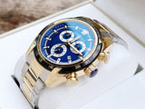 Versace V-Ray Chronograph Quartz Blue Dial Two Tone Steel Strap Watch For Men - VE2I01021 Buy Now By Versace