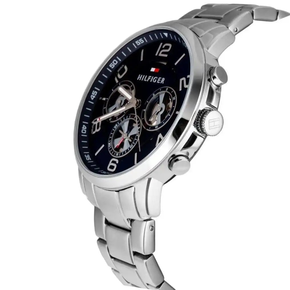 Tommy Hilfiger Keagan Blue Dial Silver Steel Strap Watch for Men - 1791293 Buy Now By Tommy Hilfiger