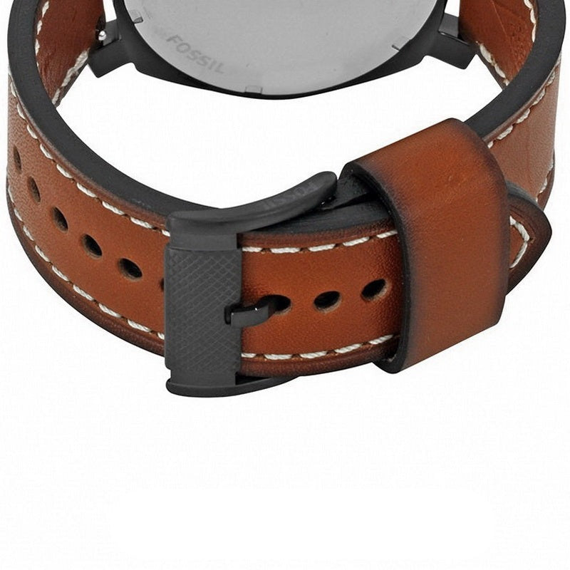 Fossil Machine Chronograph Black Dial Brown Leather Strap Watch for Men - FS5234 Buy Now By Fossil