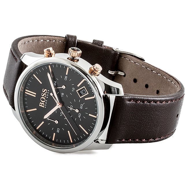 Hugo Boss Time One Black Dial Brown Leather Strap Watch for Men - 1513448 Buy Now By Hugo Boss