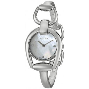 Gucci Horsebit Collection Diamonds Mother of Pearl Dial Silver Steel Strap Watch For Women - YA139506 Buy Now By Gucci