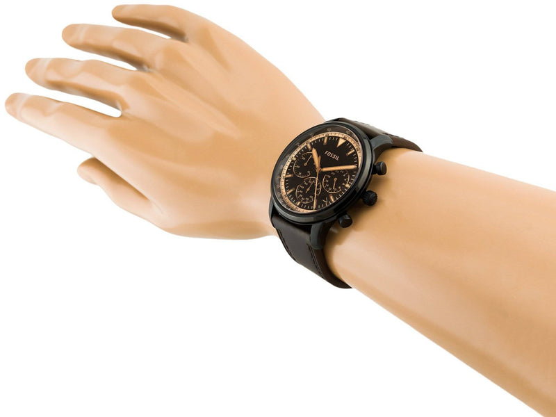 Fossil Goodwin Chronograph Brown Dial Brown Leather Strap Watch for Men - FS5529 Buy Now By Fossil