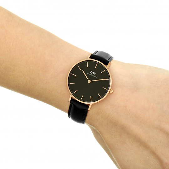 Daniel Wellington Classic Petite Reading Black Dial Black Leather Strap Watch For Women - DW00100167 Buy Now By Daniel Wellington