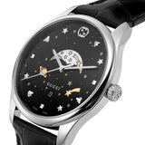 Gucci G-Timeless Moonphase Black Dial Black Leather Strap Watch For Men - YA126327 Buy Now By Gucci