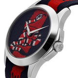 Gucci Le Marche Des Merveilles Blue Red Dial Blue Red Nylon Strap Unisex Watch - YA126493 Buy Now By Gucci