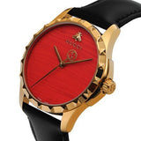 Gucci G Timeless Coral Red Dial Black Leather Strap Watch For Men - YA126464 Buy Now By Gucci