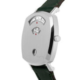 Gucci Grip Quartz Silver Dial Green Leather Strap Unisex Watch - YA157406 Buy Now By Gucci