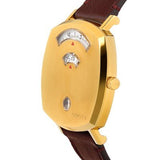 Gucci Grip Quartz Yellow Gold Dial Maroon Leather Strap Watch For Women - YA157405 Buy Now By Gucci