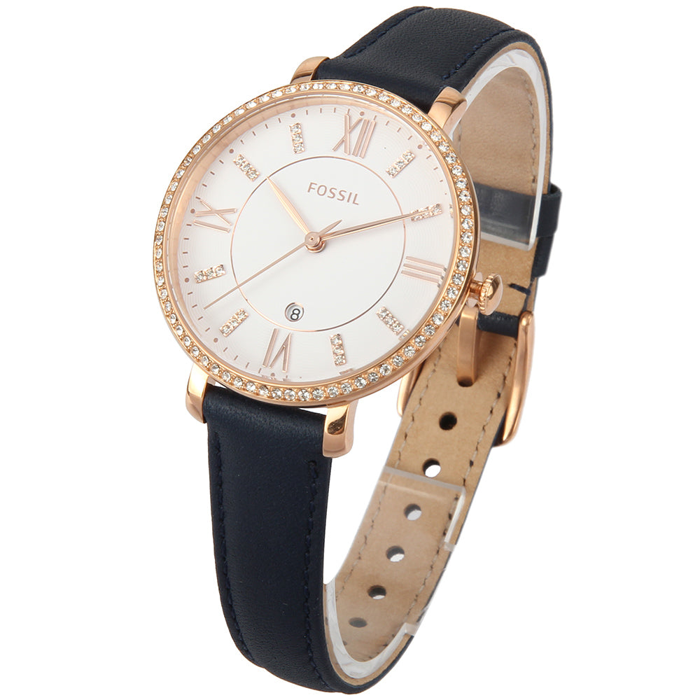 Fossil Jacqueline White Dial Blue Leather Strap Watch for Women - ES4291 Buy Now By Fossil