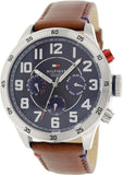 Tommy Hilfiger Trent Quartz Blue Dial Brown Leather Strap Watch for Men - 1791066 Buy Now By Tommy Hilfiger