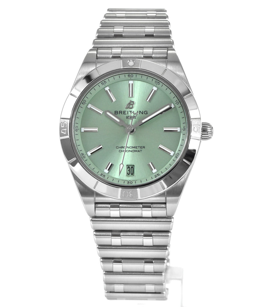 Breitling Chronomat Automatic 36 Green Dial Silver Steel Strap Watch for Women - A10380101L1A1 Buy Now By Breitling