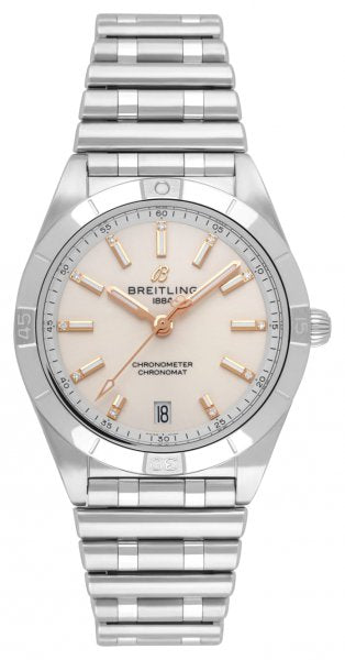Breitling Chronomat Automatic 36 White Dial Silver Steel Strap Watch for Women - A10380101A2A1 Buy Now By Breitling