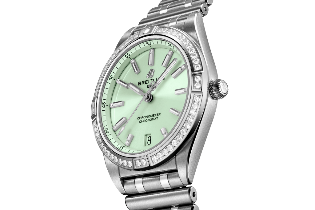 Breitling Chronomat Automatic 36 Diamonds Green Dial Two Tone Steel Strap Watch for Women - A10380591L1A1 Buy Now By Breitling