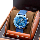 Breitling Superocean Heritage Chronograph 44 Blue Dial Blue Mesh Bracelet Watch for Men - A13313161C1S1 Buy Now By Breitling