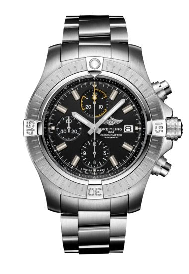 Breitling Avenger Chronograph 45mm Black Dial Silver Steel Strap Watch for Men - A13317101B1A1 Buy Now By Breitling
