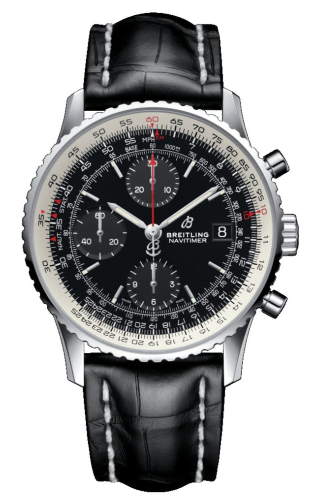 Breitling Navitimer 1 Chronograph 41mm Automatic Black Dial Black Leather Strap Mens Watch - A13324121B1P1 Buy Now By Breitling