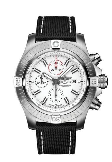 Breitling Super Avenger Chronograph 48 White Dial Black Nylon Strap Watch for Men - A133751A1A1X1 Buy Now By Breitling