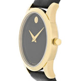 Movado Museum Classic Black Dial Black Leather Strap Watch For Women - 0606877 Buy Now By Movado