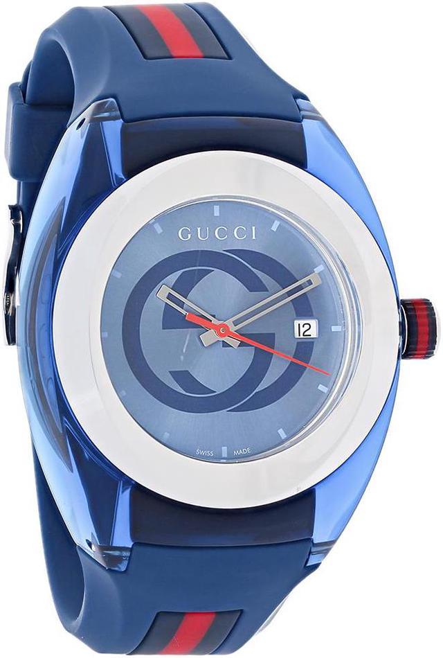 Gucci Sync XXL Quartz Blue Dial Blue Rubber Strap Watch For Men - YA137104 Buy Now By Gucci