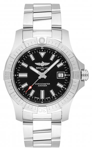 Breitling Avenger Automatic 43mm Black Dial Silver Steel Strap Watch for Men - A17318101B1A1 Buy Now By Breitling