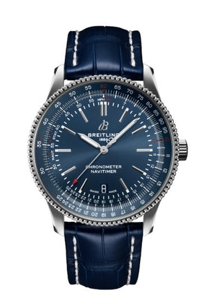 Breitling Navitimer Automatic 41 Blue Dial Blue Leather Strap Watch for Men - A17326161C1P3 Buy Now By Breitling