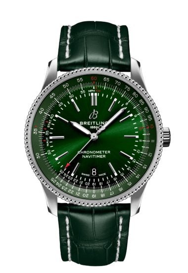 Breitling Navitimer Automatic 41mm Green Dial Green Leather Strap Watch for Men - A17326361L1P1 Buy Now By Breitling