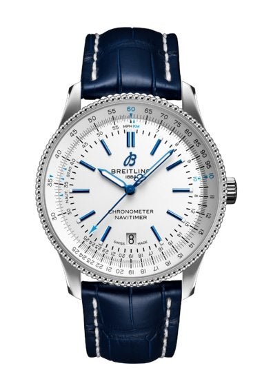 Breitling Navitimer Automatic 41mm White Dial Blue Leather Strap Watch for Men - A173263A1G1P1 Buy Now By Breitling