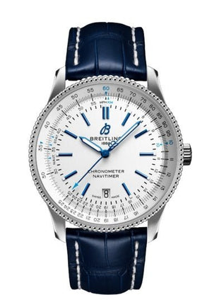 Breitling Navitimer Automatic 41mm White Dial Blue Leather Strap Watch for Men - A173263A1G1P1 Buy Now By Breitling