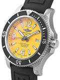 Breitling Superocean Automatic 44mm Yellow Dial Black Rubber Strap Watch for Men - A17367021I1S1 Buy Now By Breitling