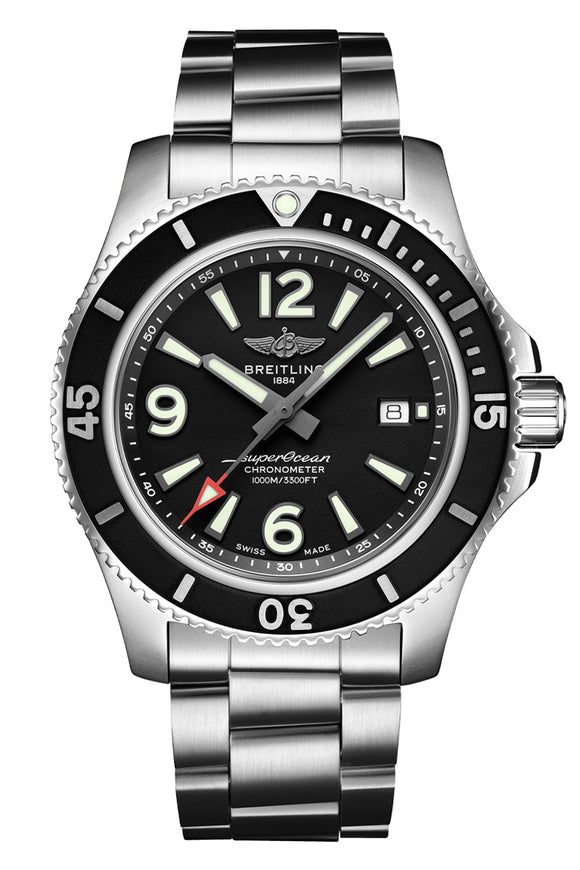Breitling Superocean Automatic 44mm Black Dial Silver Steel Strap Watch for Men - A17367D71B1A1 Buy Now By Breitling
