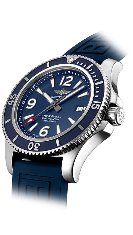 Breitling Superocean 44mm Automatic Blue Dial Blue Rubber Strap Watch for Men - A17367D81C1S2 Buy Now By Breitling